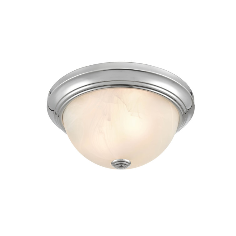 11" Chrome Glass Indoor/Outdoor Flush Mount Bowl Light