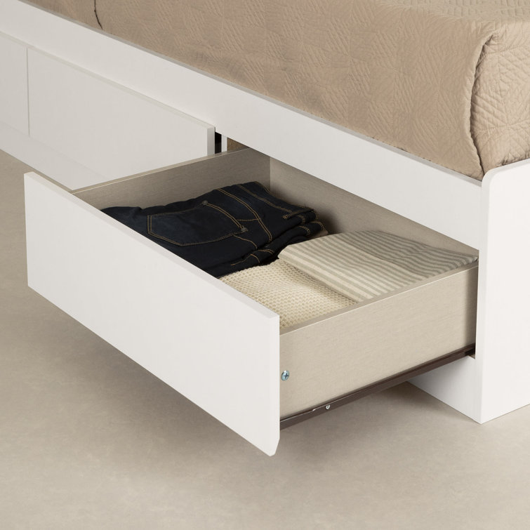 Pure White Fusion Full/Double Bed with 3 Storage Drawers