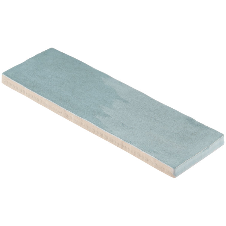 Turquoise 7.87" x 2.56" Polished Ceramic Wall Tile