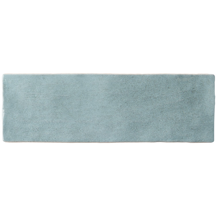 Turquoise 7.87" x 2.56" Polished Ceramic Wall Tile