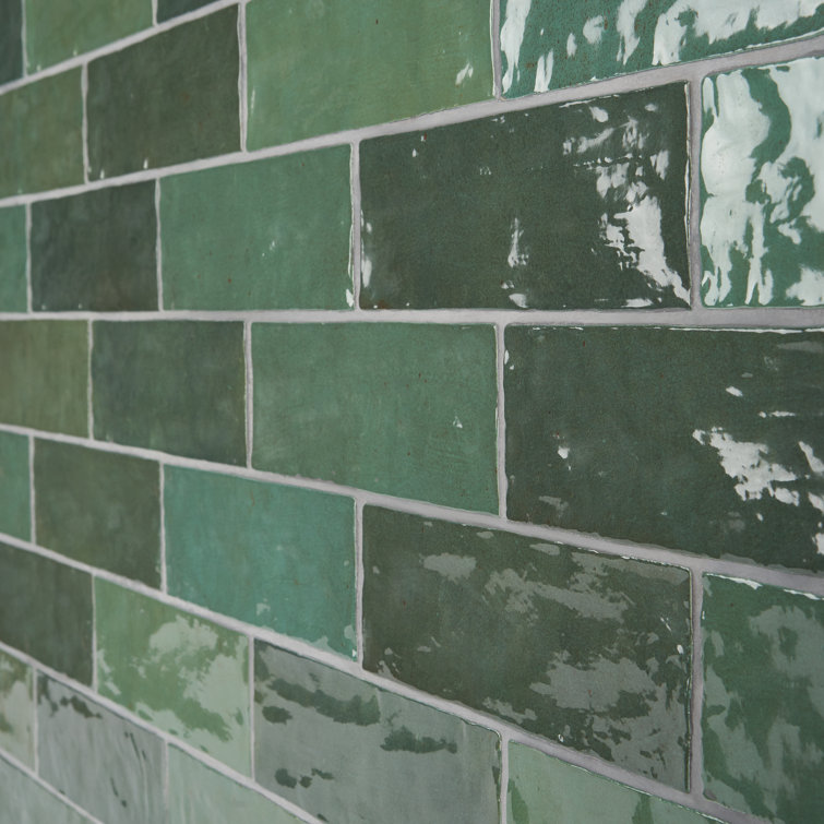 Portmore Green 3x8 Glazed Ceramic Subway Wall Tile