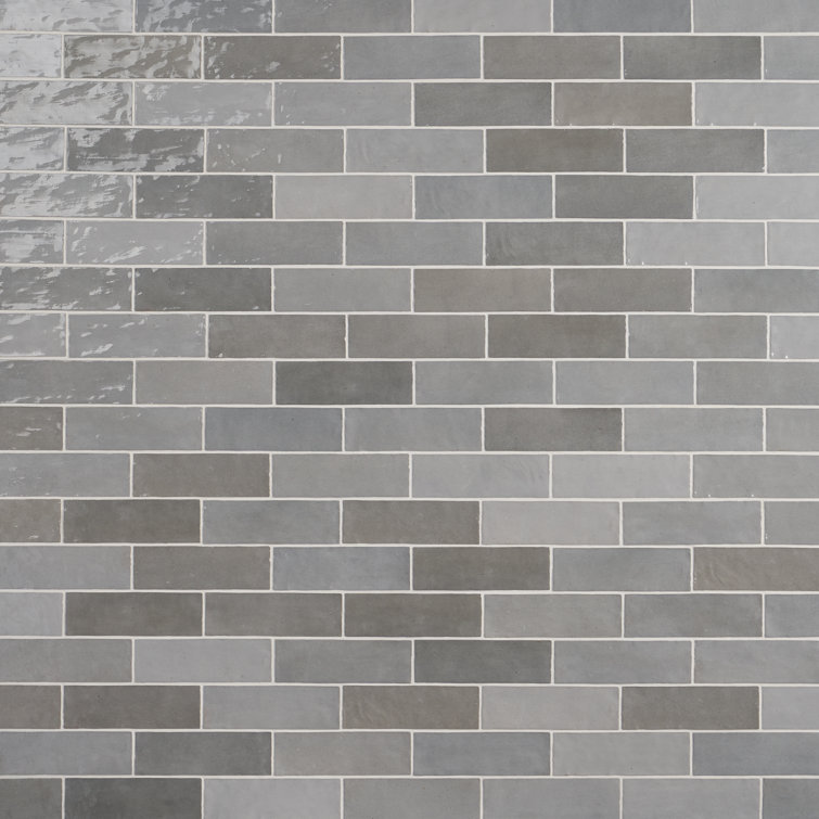 Kingston Gray 3x8 Glossy Ceramic Wall Tile for Kitchen and Bathroom