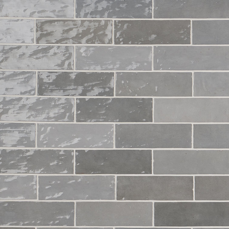 Kingston Gray 3x8 Glossy Ceramic Wall Tile for Kitchen and Bathroom