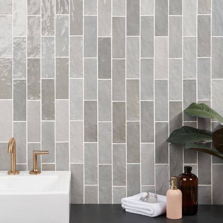 Kingston Gray 3x8 Glossy Ceramic Wall Tile for Kitchen and Bathroom