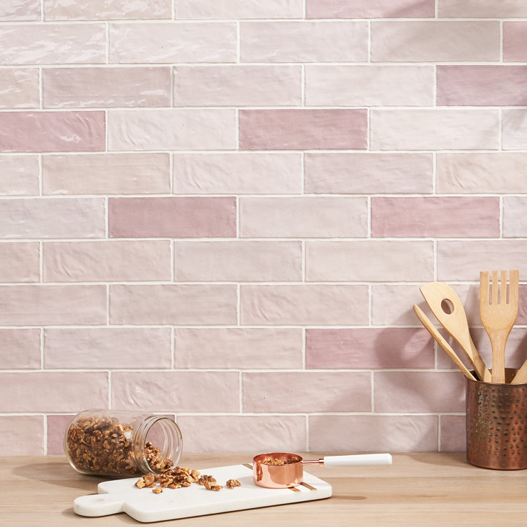 Kingston Pink 3x8 Glossy Ceramic Subway Wall Tile