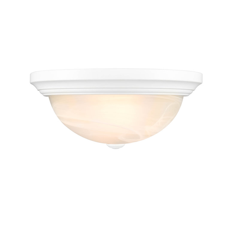 Andreyah 11'' White Glass Indoor/Outdoor Bowl Flush Mount
