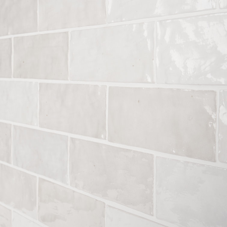 Kingston White 3" x 8" Glazed Ceramic Subway Wall Tile