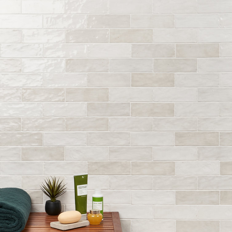 Kingston White 3" x 8" Glazed Ceramic Subway Wall Tile