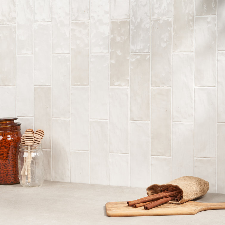 Kingston White 3" x 8" Glazed Ceramic Subway Wall Tile
