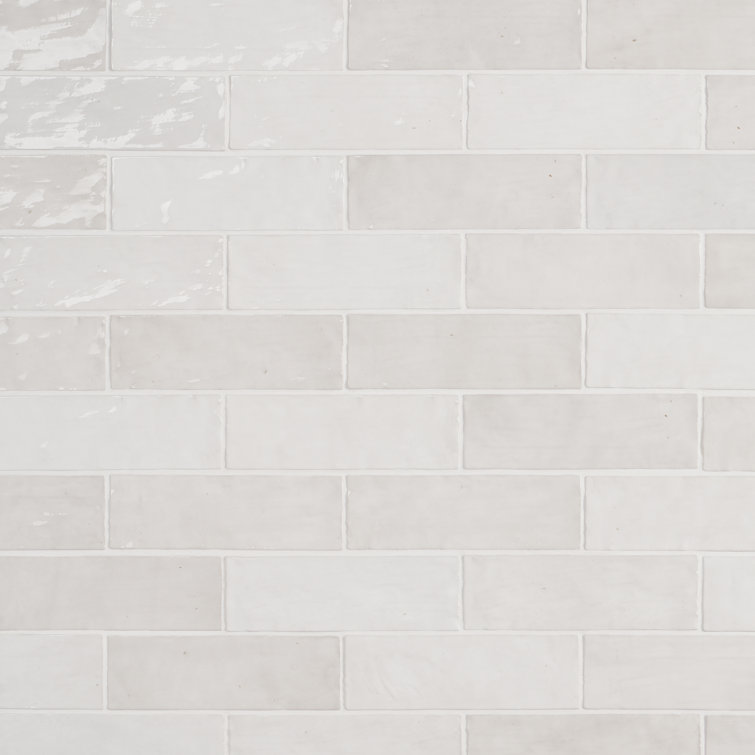 Kingston White 3" x 8" Glazed Ceramic Subway Wall Tile
