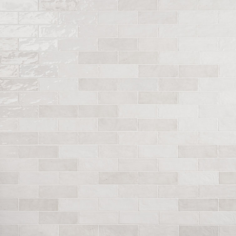 Kingston White 3" x 8" Glazed Ceramic Subway Wall Tile
