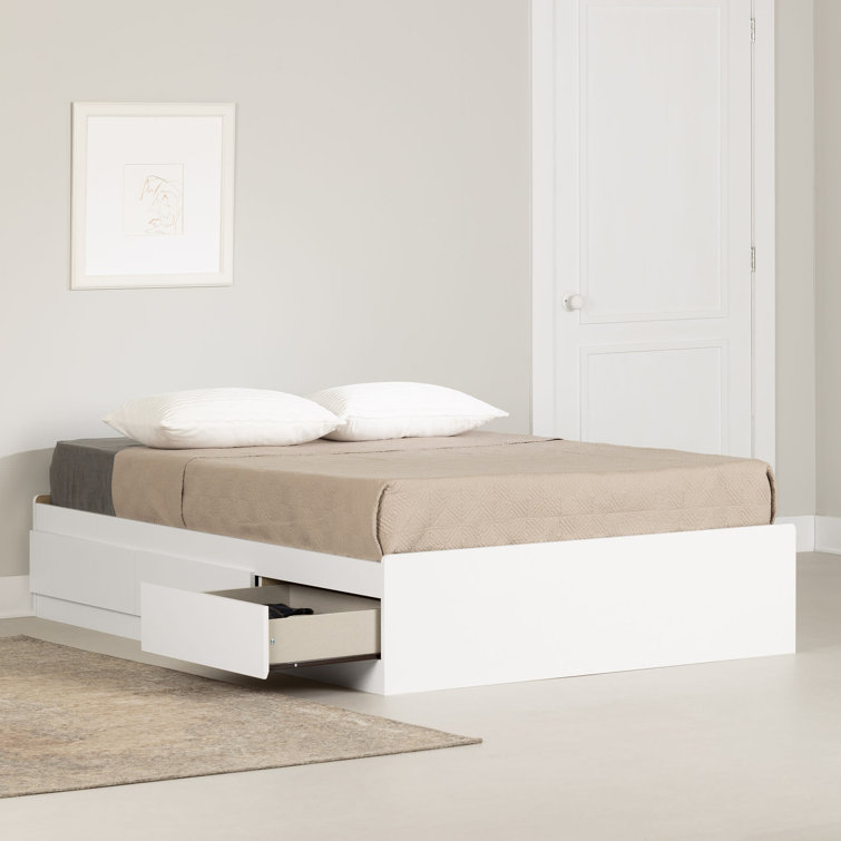 Pure White Fusion Full/Double Bed with 3 Storage Drawers