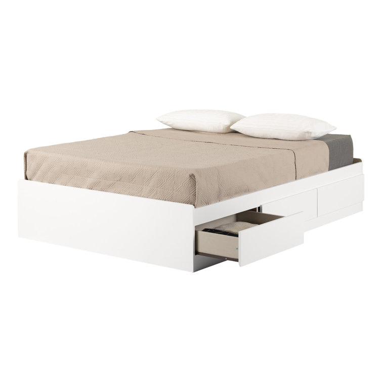 Pure White Fusion Full/Double Bed with 3 Storage Drawers