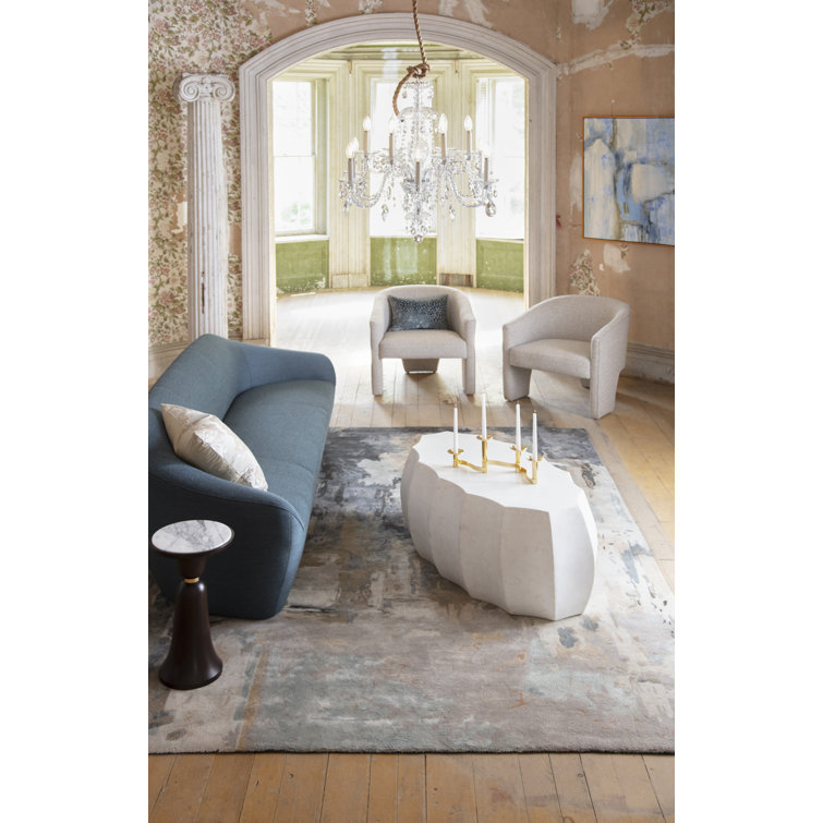 Elegant Oval Zinc-Finish Metal Cocktail Table