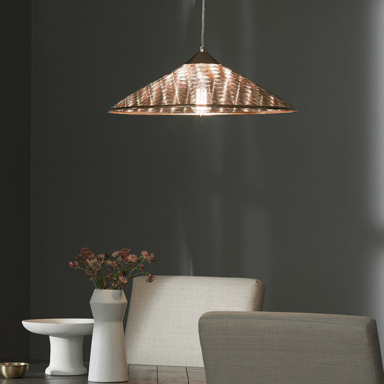 Rosalinde 21" Gold Art Deco-Inspired LED Metal Pendant Light