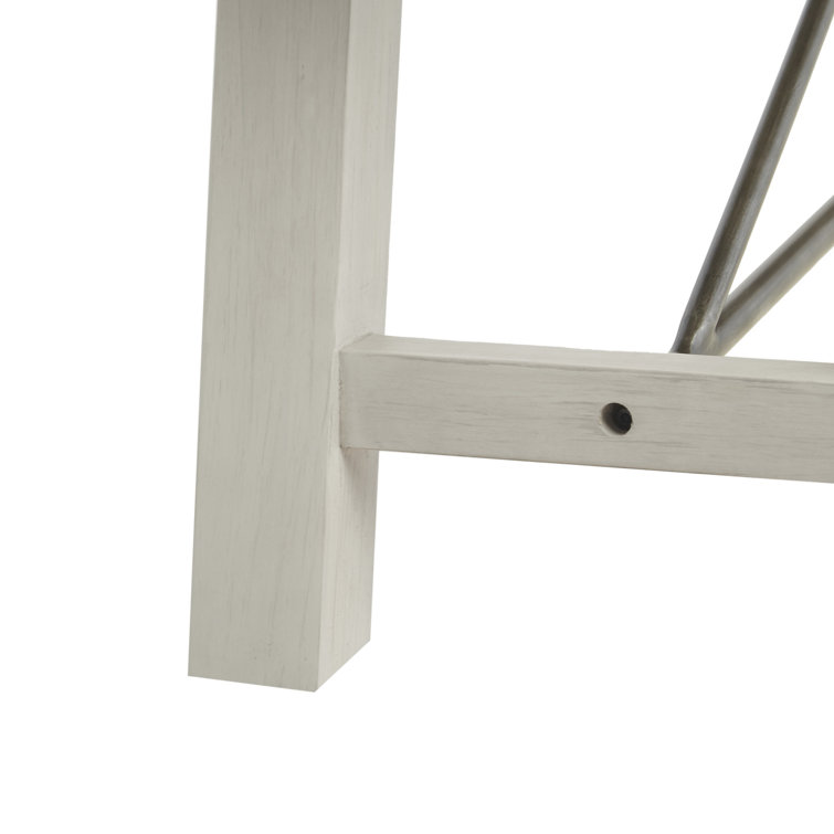 Reclaimed White Pine Wood Dining Bench with Metal Stretchers
