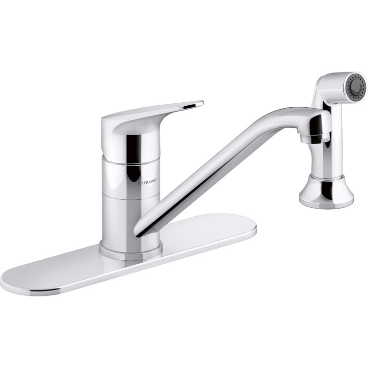 Valton Chrome Single Handle Kitchen Faucet with Side Spray