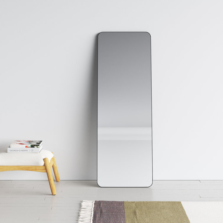 Black Metal Framed Rectangular Wall Mirror