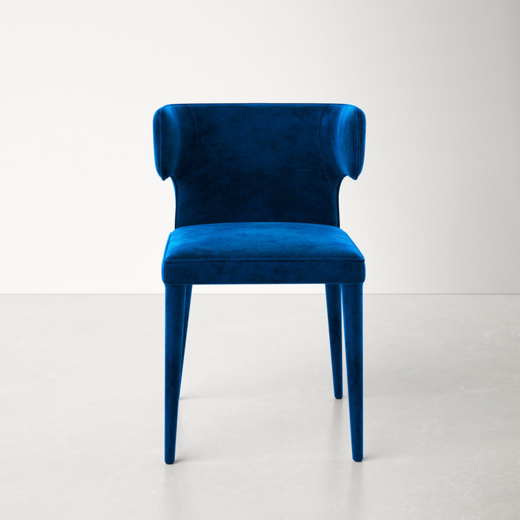 Teal Velvet Upholstered Wingback Side Chair with Metal Legs