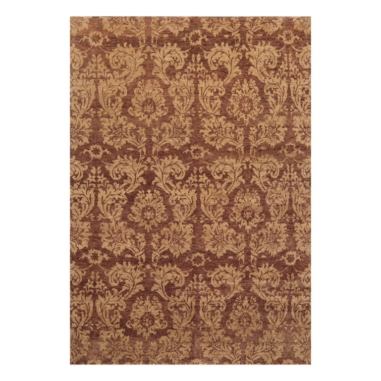 Satya Hand-Knotted Brown and Beige Wool Oriental Rug 6' x 9'