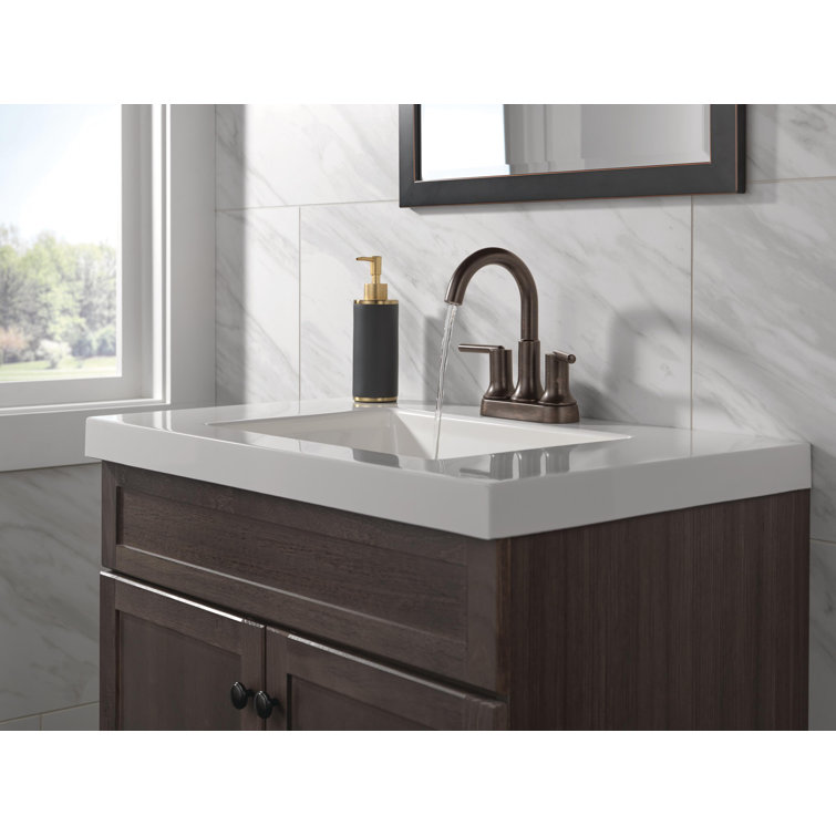 Modern Venetian Bronze Centerset Bathroom Faucet with Drain Assembly