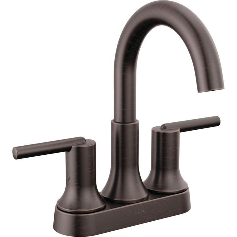 Modern Venetian Bronze Centerset Bathroom Faucet with Drain Assembly