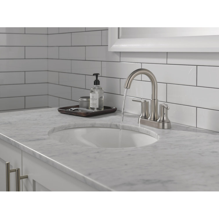 Sleek Trinsic 8'' Stainless Steel Modern Centerset Bathroom Faucet