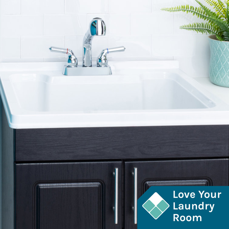 Chrome Dual-Handle Stainless Steel Pull-Out Faucet
