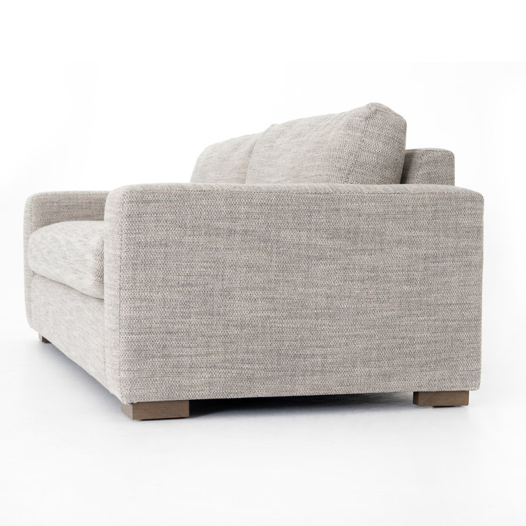 Transitional Thames Coal Linen 86" Stationary Sofa