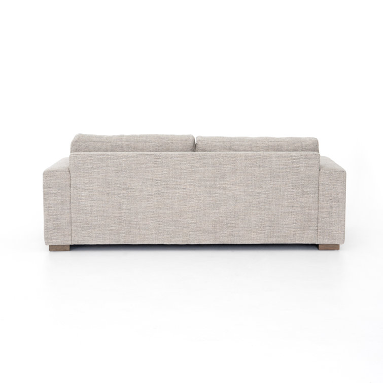 Transitional Thames Coal Linen 86" Stationary Sofa