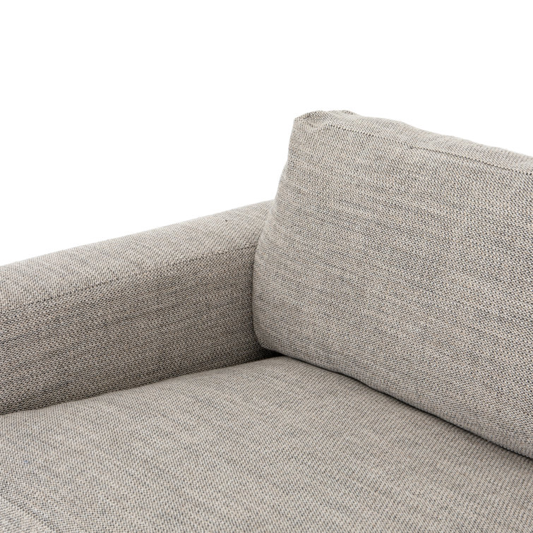 Transitional Thames Coal Linen 86" Stationary Sofa