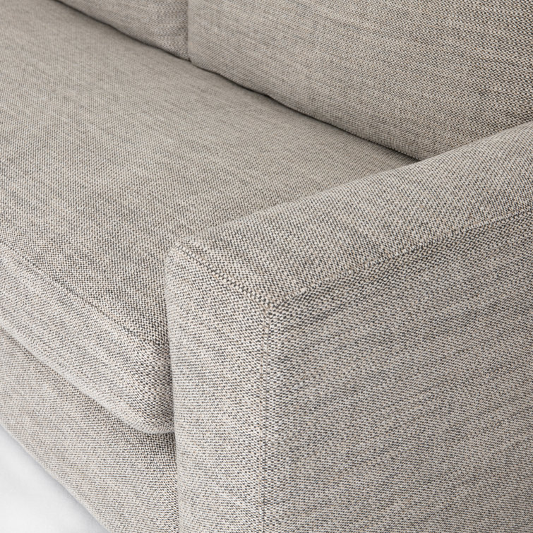 Transitional Thames Coal Linen 86" Stationary Sofa