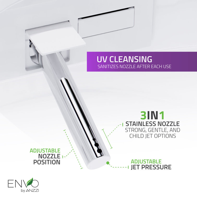 Echo White Elongated Smart Toilet Bidet with Auto Open and Flush