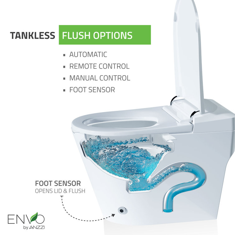 Echo White Elongated Smart Toilet Bidet with Auto Open and Flush