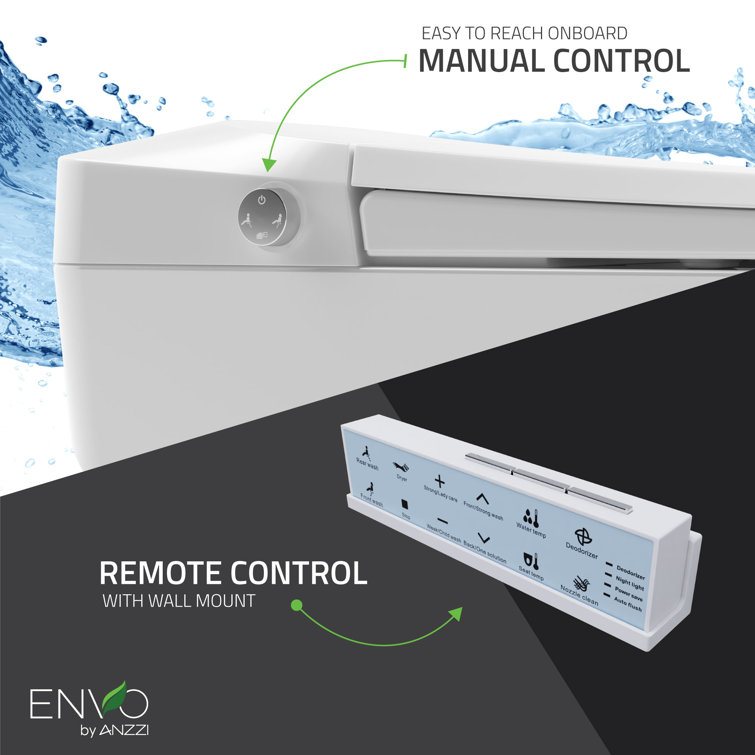 Echo White Elongated Smart Toilet Bidet with Auto Open and Flush