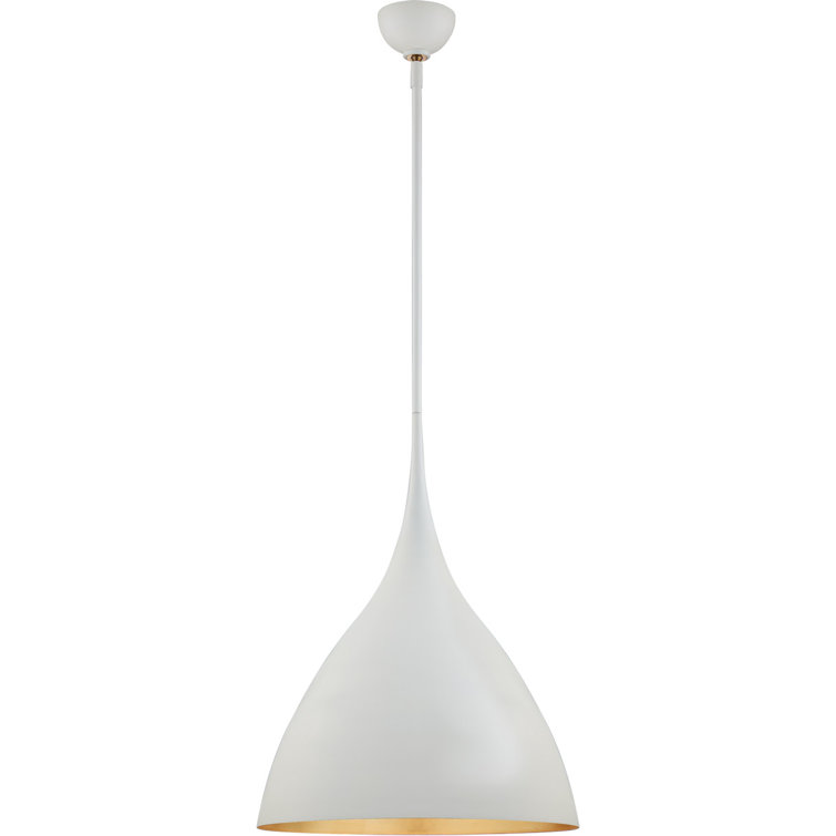Plaster White Agnes Medium 22.75" Pendant with Gild Interior