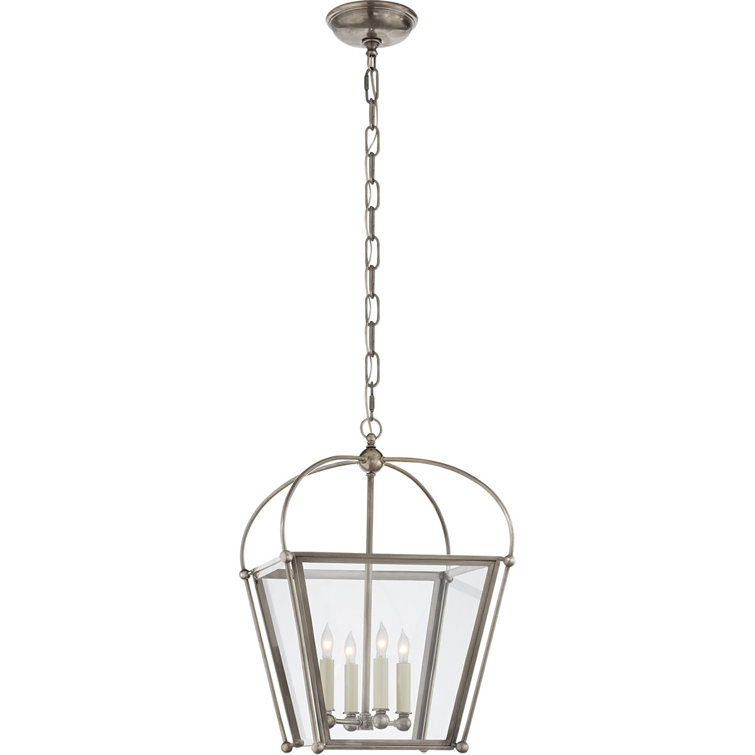 Riverside Elegance 20" Polished Nickel Square Lantern