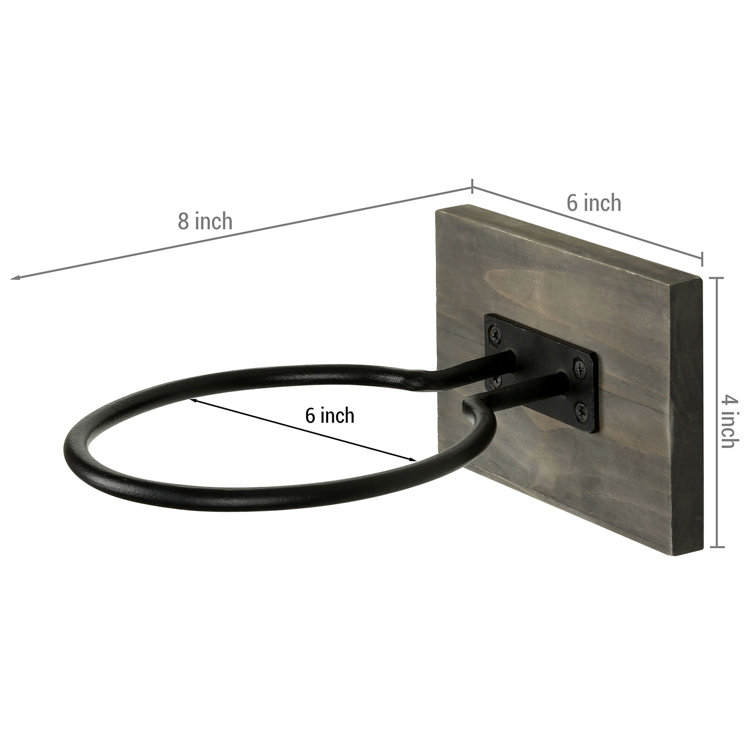 Rustic Gray Wood and Black Metal Wall Mounted Sports Ball Holder