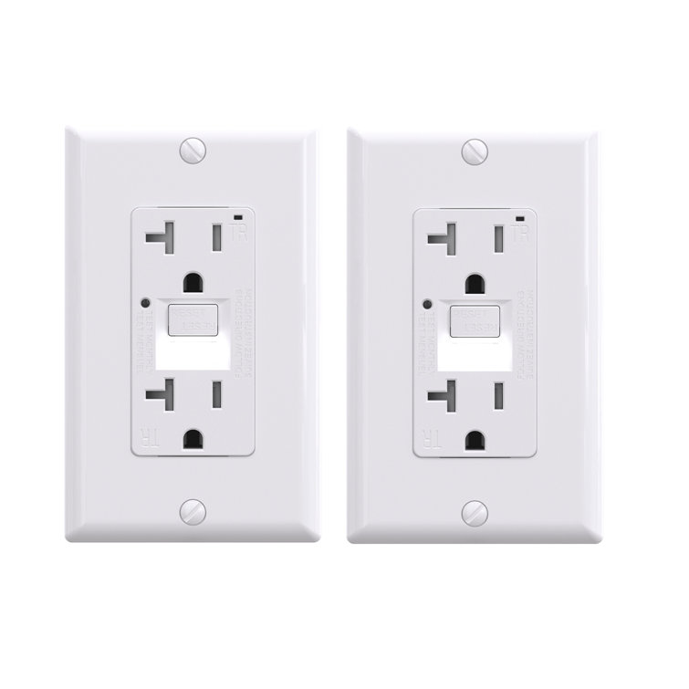 White Polycarbonate Tamper Resistant Duplex Outlet with Wall Plate and Indicator Light