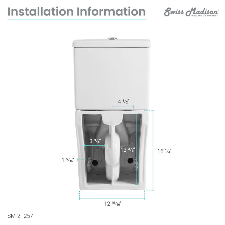Glossy White Round Two-Piece Dual Flush Toilet