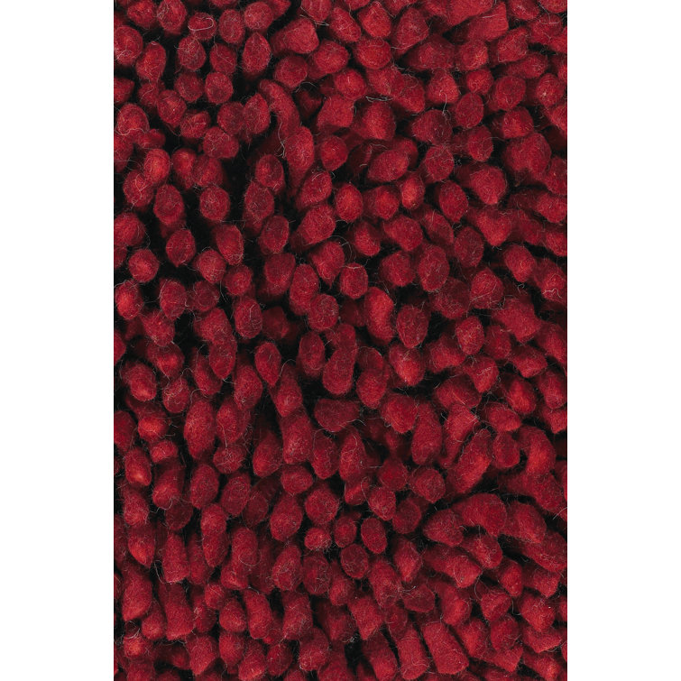 Handmade Red Wool Shag Rectangular Area Rug 7'9" x 10'6"