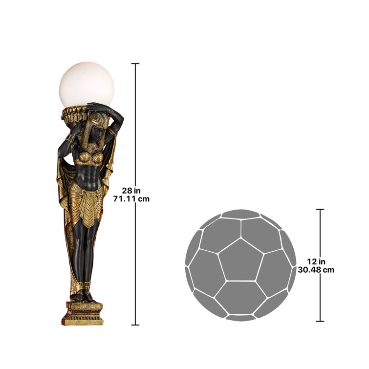 Egyptian Black and Gold Resin Wall Mounted Figurine Sconce