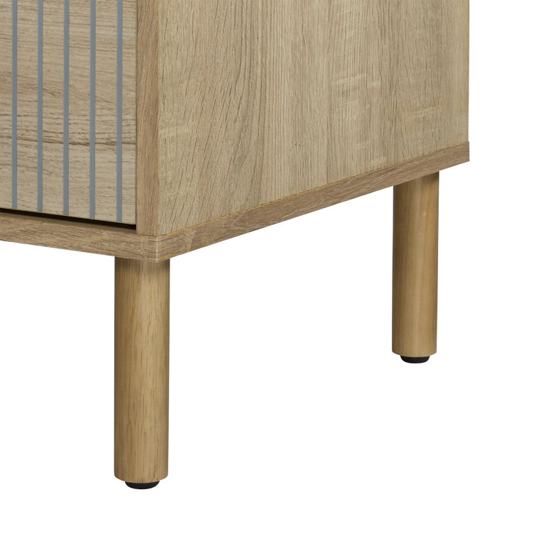 Merk Light Brown Wood 2-Drawer Nightstand