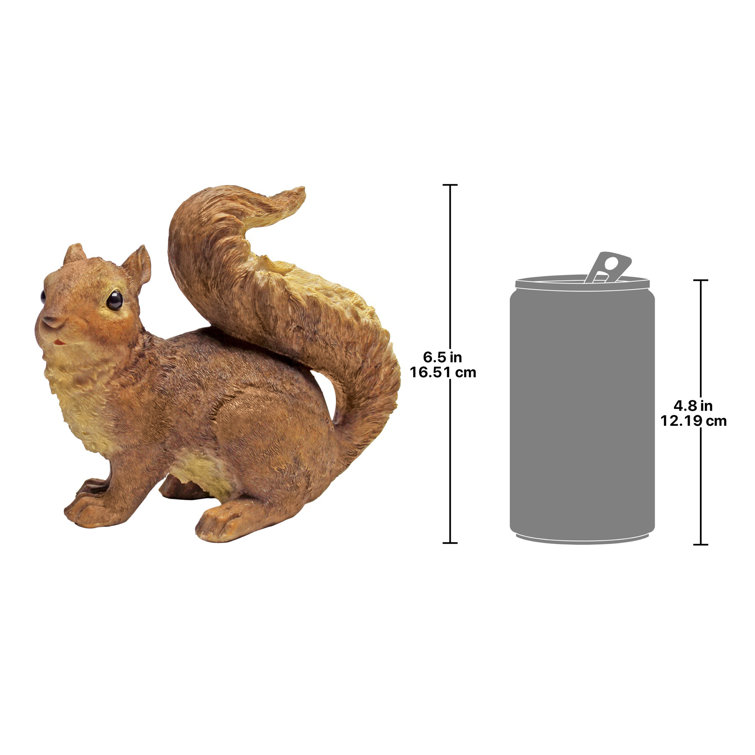Hand-Painted Brown Resin Woodland Squirrel Garden Statue