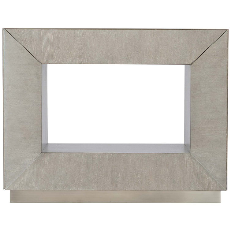 Transitional Cerused Greige Oak Nightstand with Tarnished Nickel Accents