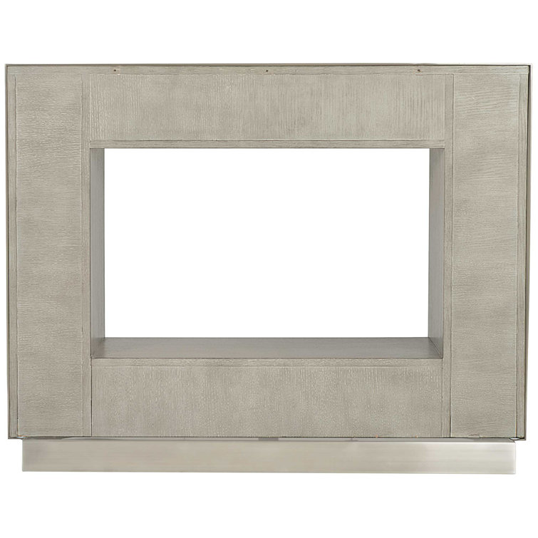 Transitional Cerused Greige Oak Nightstand with Tarnished Nickel Accents
