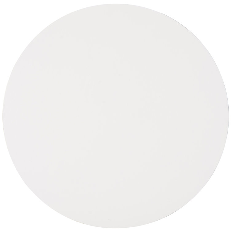 Catalina Round White Plaster and Graphite Coffee Table