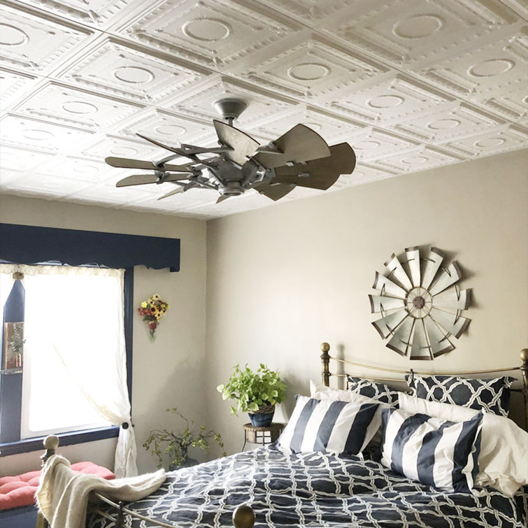 Romanesque White Polystyrene Glue-up Ceiling Tile 1.6 ft x 1.6 ft