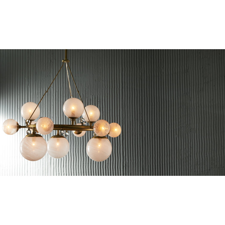 Antique Brass and Crystal 12-Light Chandelier