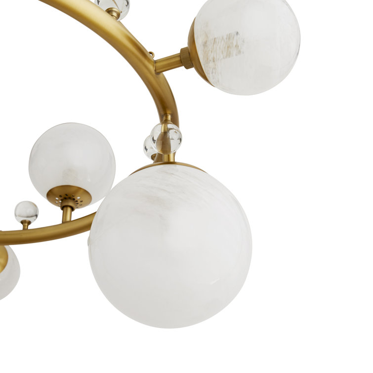 Antique Brass and Crystal 12-Light Chandelier